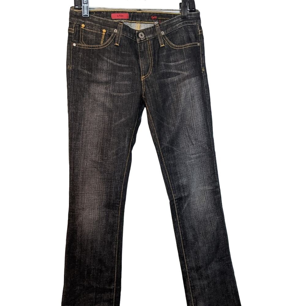 AG Black The Kiss Jeans Strait Leg Emo Jeans Size 27R Alt Punk Y2K Edgy Concert